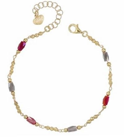 Bracciale Cristalli Grigi e Rossi