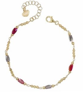 Bracciale Cristalli Grigi e Rossi