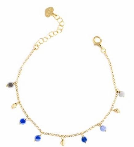 Bracciale Cristalli Celeste e Grigio