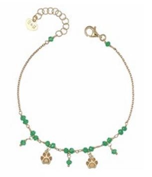 Bracciale cristalli Verdi Zampa di Cane