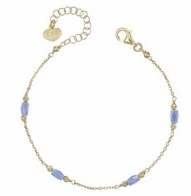 Bracciale Dorato con cristalli Celesti