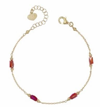 Bracciale Dorato con cristalli Rossi