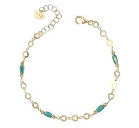 Bracciale Dorato con cristalli Celesti