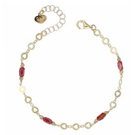 Bracciale Dorato con cristalli Rossi