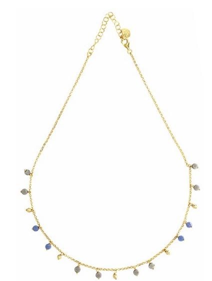 Collana Cristalli Celeste e Grigio