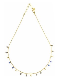 Collana Cristalli Celeste e Grigio