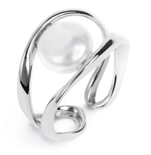 Anello a doppia fascia con perla