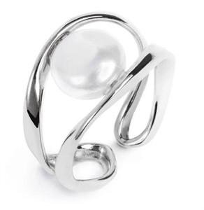 Anello a doppia fascia con perla