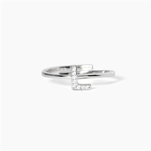 Anello Zirconi Lettera L