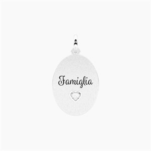 Ciondolo tondo con frase famiglia