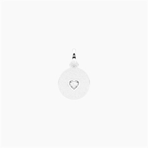 Ciondolo tondo con scritta dog e cristallo