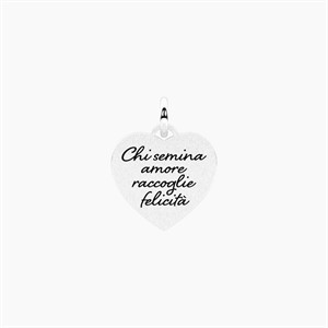Ciondolo cuore con frase shakespeare  Chi semina amore