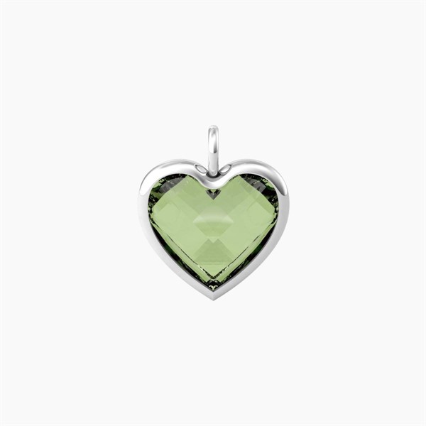 Charm a Cuore GrandeColor Glass Verde - Energia/Vita