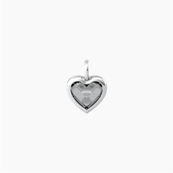 Charm a Cuore Picc. Color Glass Grigio - Energia/Vita