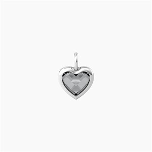 Charm a Cuore Picc. Color Glass Grigio - Energia/Vita