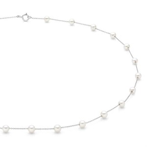 Collana in Oro Bianco e Perle mm 6/6.5