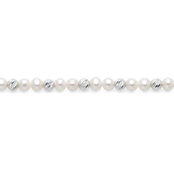 Collana di Perle con Sfere in Oro - mm 5/5.5