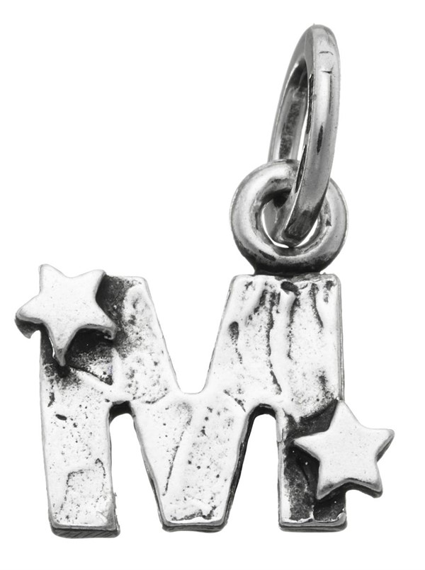 Charm Lettera M con Stelle