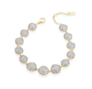 Bracciale elementi in argento dorato con zirconi bianchi