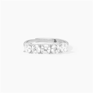 Anello veretta in argento con cinque zirconi
