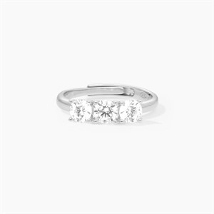 Anello trilogy in argento con zirconi