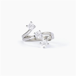 Anello trilogy in argento con zirconi bianchi