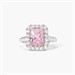 Anello da donna in argento con zircone rosa taglio princess