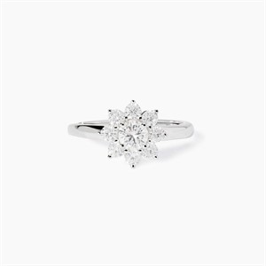 Anello in argento con zirconi taglio girasole