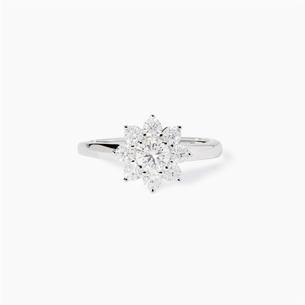 Anello in argento con zirconi taglio girasole