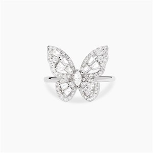 Anello in argento con farfalla in zirconi