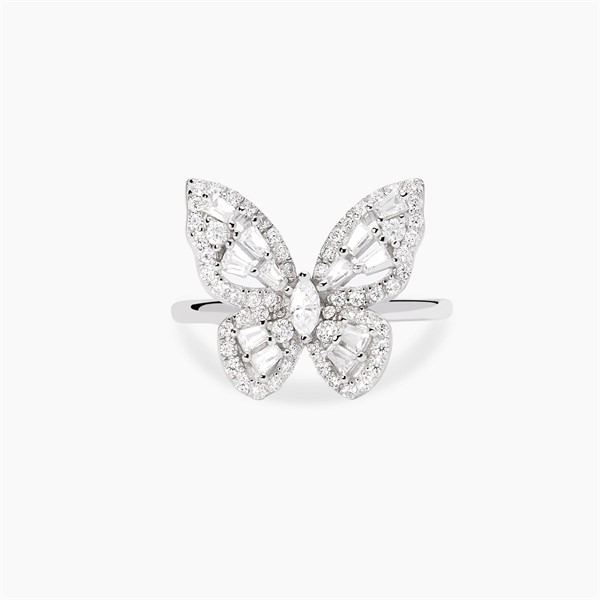Anello in argento con farfalla in zirconi