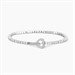 Bracciale tennis in argento con zirconi e chiusura a cuore
