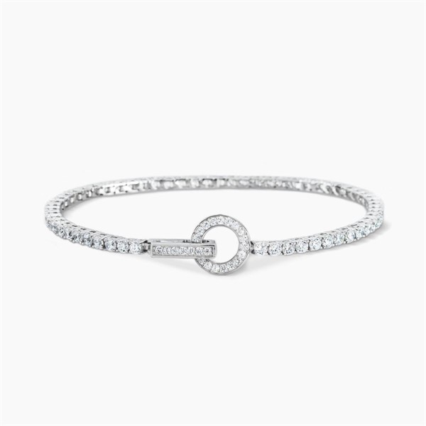 Bracciale tennis in argento con zirconi e chiusura a cerchio