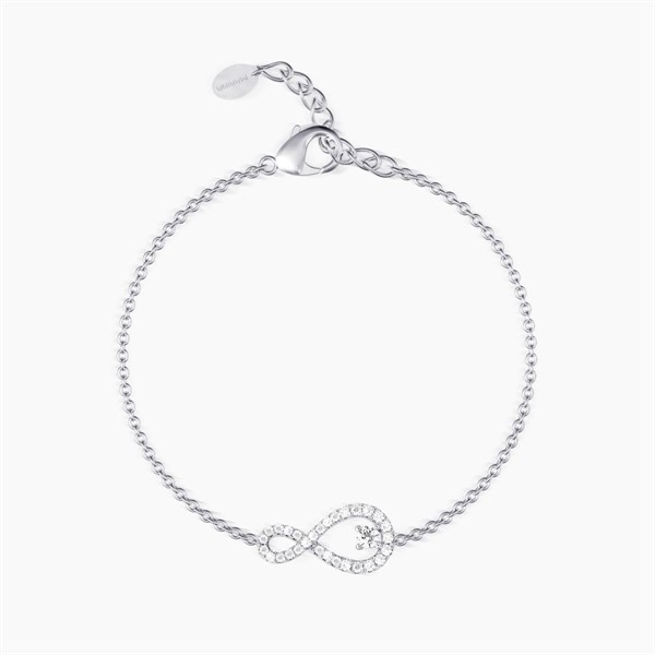Bracciale in argento con infinito e zirconi