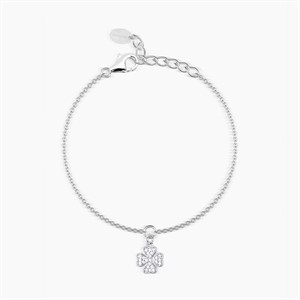 Bracciale con ciondolo quadrifoglio in pavé di Zirconi