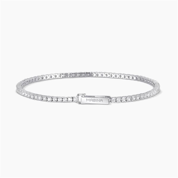 Bracciale tennis in argento con zirconi