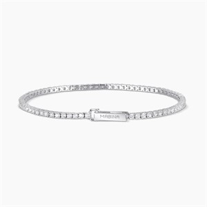Bracciale tennis in argento con zirconi