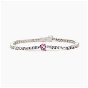 Tennis con cuore in zircone rosa