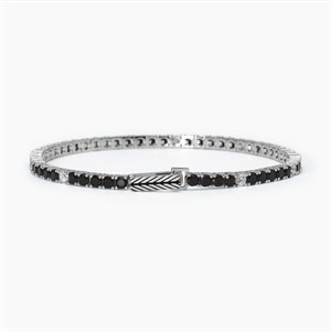 Bracciale tennis da uomo con zirconi bianchi e neri