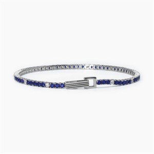 Bracciale tennis da uomo con zirconi bianchi e blu