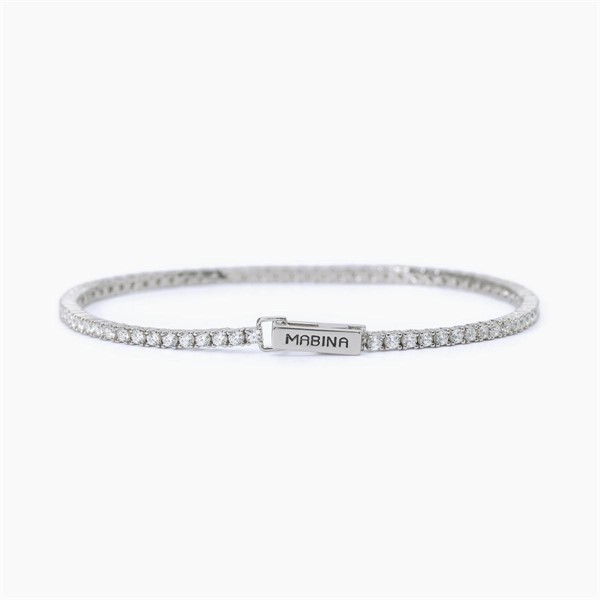 Bracciale tennis da uomo in argento con zirconi