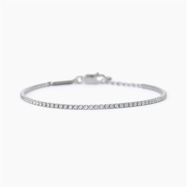 Bracciale tennis sottile con zirconi bianchi