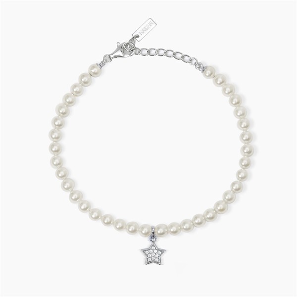 Bracciale con perle conchiglia e stella zirconata