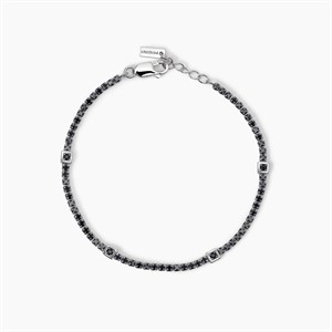 Bracciale tennis dcon inserti quadrati in zirconi neri