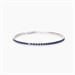 Bracciale tennis sottile in argento con zaffiri sintetici
