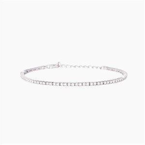 Bracciale tennis regolabile in argento con zirconi