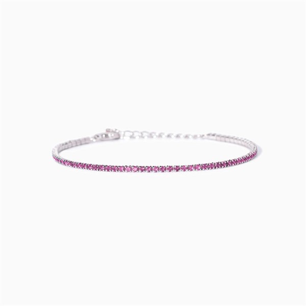 Bracciale tennis sottile in argento con tormaline sintetiche