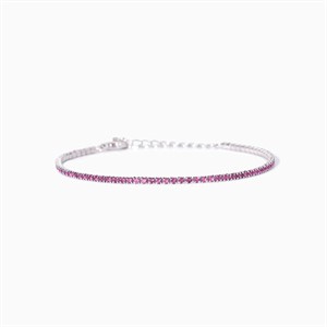 Bracciale tennis sottile in argento con tormaline sintetiche