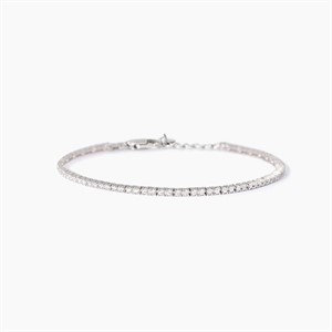 Bracciale tennis da uomo in argento rodiato con zirconi