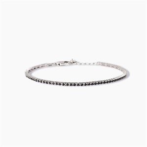 Bracciale tennis da uomo in argento con zirconi neri